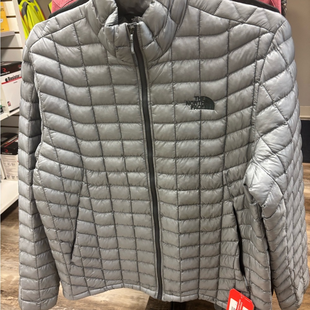 The North Face Gray Thermoball Puffer Jacket Lightweight Insulated